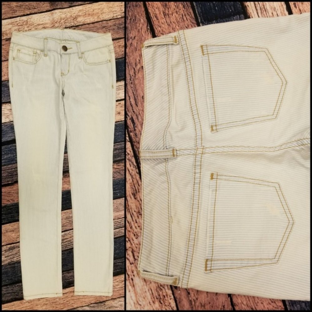 Railroad Stripe Skinny Jeans